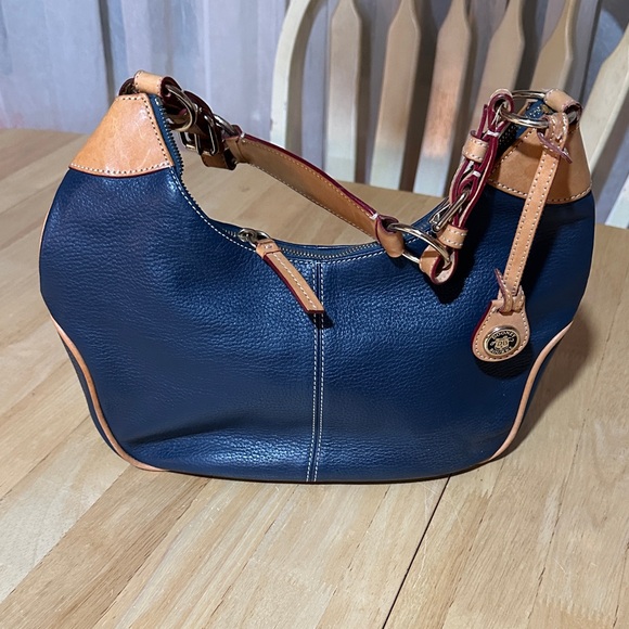 Dooney & Bourke Handbags - Dooney and Bourke Navy and Tan Leather Shoulder Bag. Beautiful NWOT